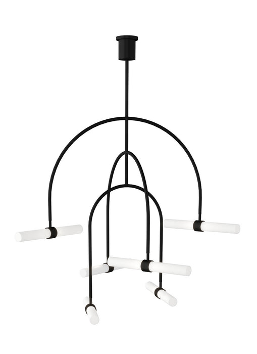 Visual Comfort Modern 700CLM6B-LED930 LED Chandelier, Nightshade Black