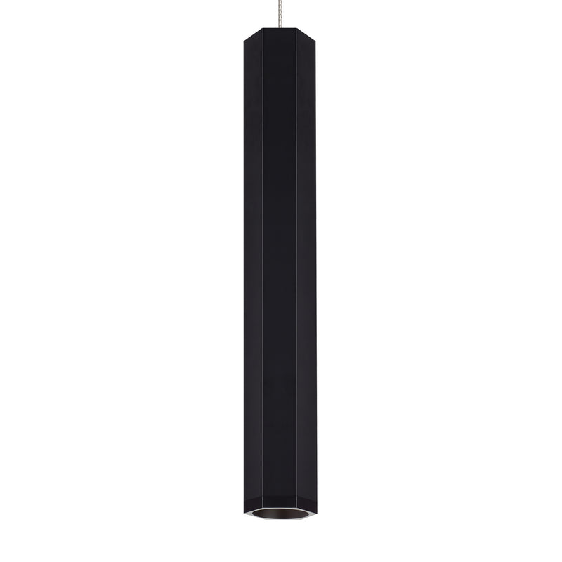 Visual Comfort Modern 700FJBLKLBS-LED930 LED Pendant, Matte Black/Satin Nickel