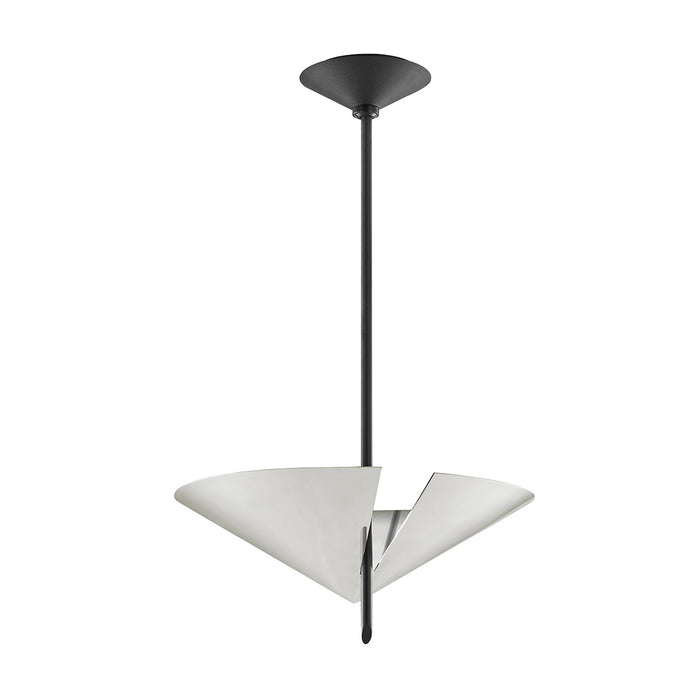 Hudson Valley 9711-PN/BK Two Light Pendant, Polished Nickel/Black