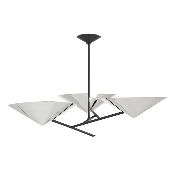 Hudson Valley 9740-PN/BK Three Light Chandelier, Polished Nickel/Black