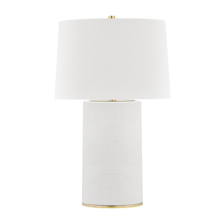 Hudson Valley L1376-AGB/WH One Light Table Lamp, Aged Brass/Soft Off White