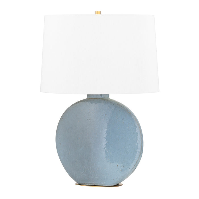 Hudson Valley L1840-AGB/GRY One Light Table Lamp, Aged Brass/Gray