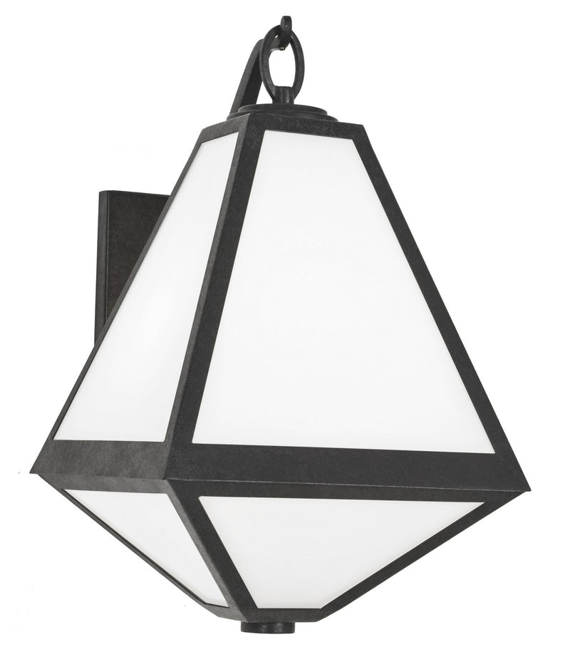 Crystorama GLA-9722-OP-BC Two Light Outdoor Wall Sconce, Black Charcoal