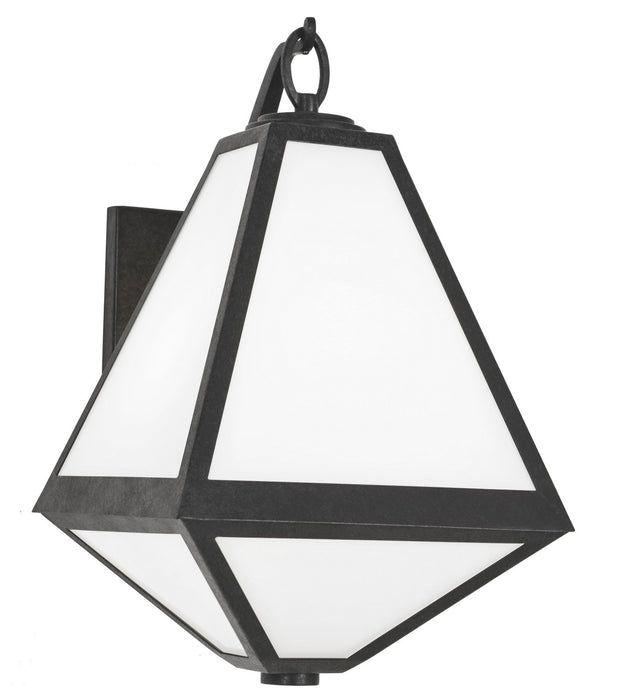 Crystorama GLA-9722-OP-BC Two Light Outdoor Wall Sconce, Black Charcoal