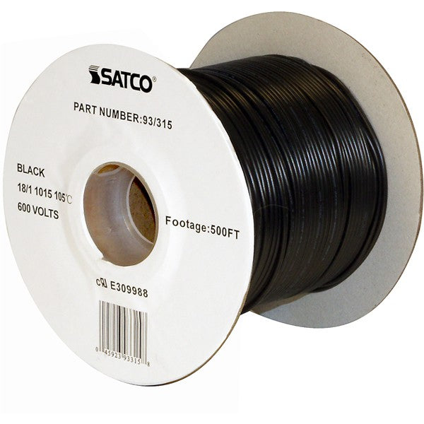 Satco 93-315 Lighting Bulk Wire, Black