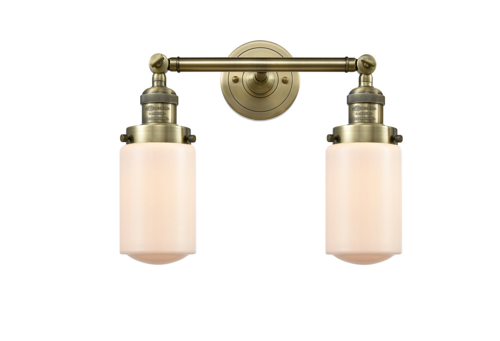 Innovations 208-AB-G311 Two Light Bath Vanity, Antique Brass