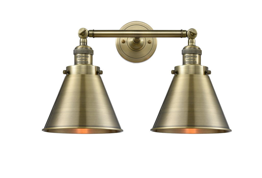 Innovations 208-AB-M13-AB Two Light Bath Vanity, Antique Brass