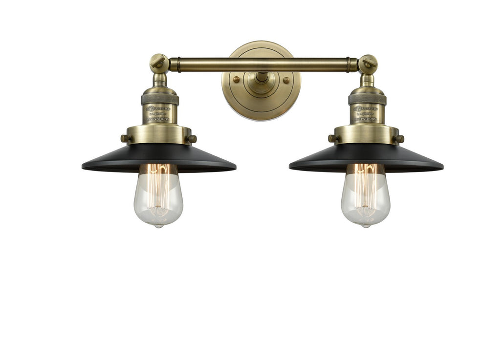 Innovations 208-AB-M6 Two Light Bath Vanity, Antique Brass