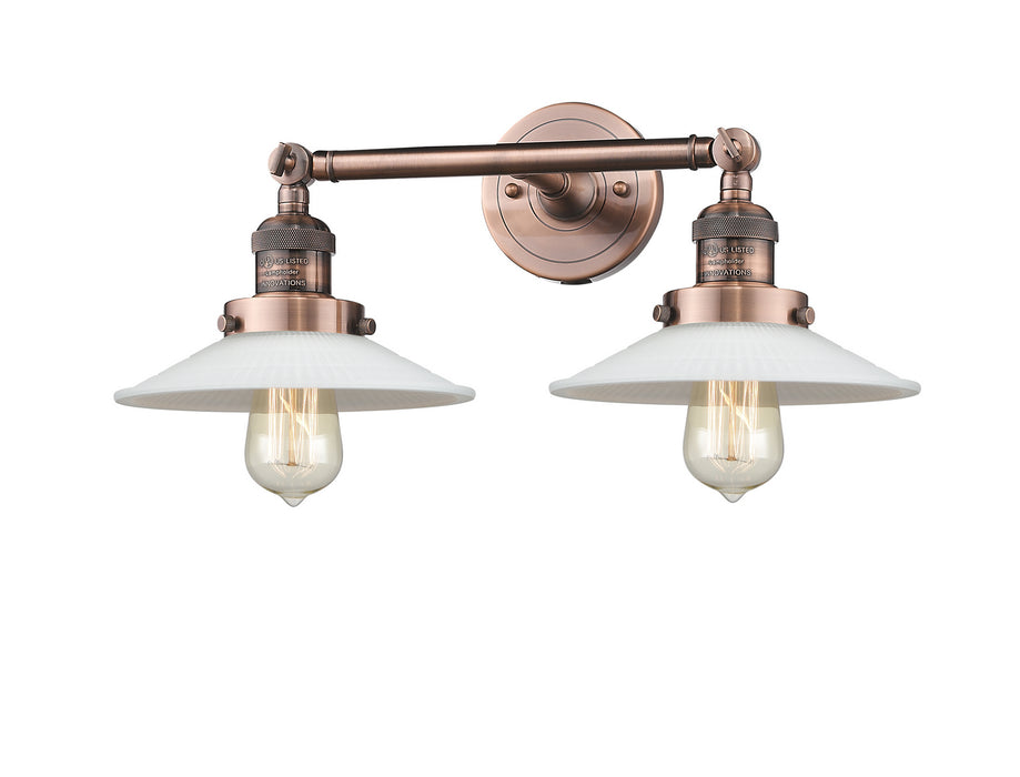 Innovations 208-AC-G1 Two Light Bath Vanity, Antique Copper
