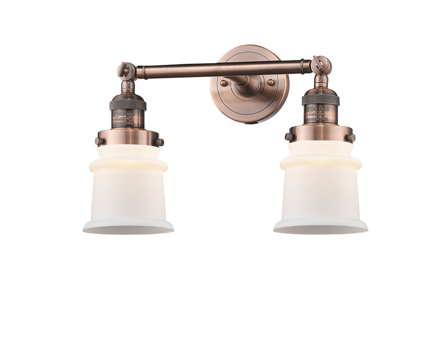 Innovations 208-AC-G181S Two Light Bath Vanity, Antique Copper