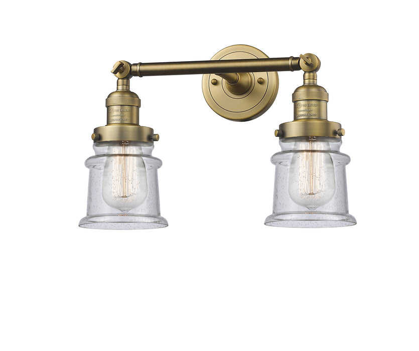 Innovations 208-BB-G184S Two Light Bath Vanity, Brushed Brass