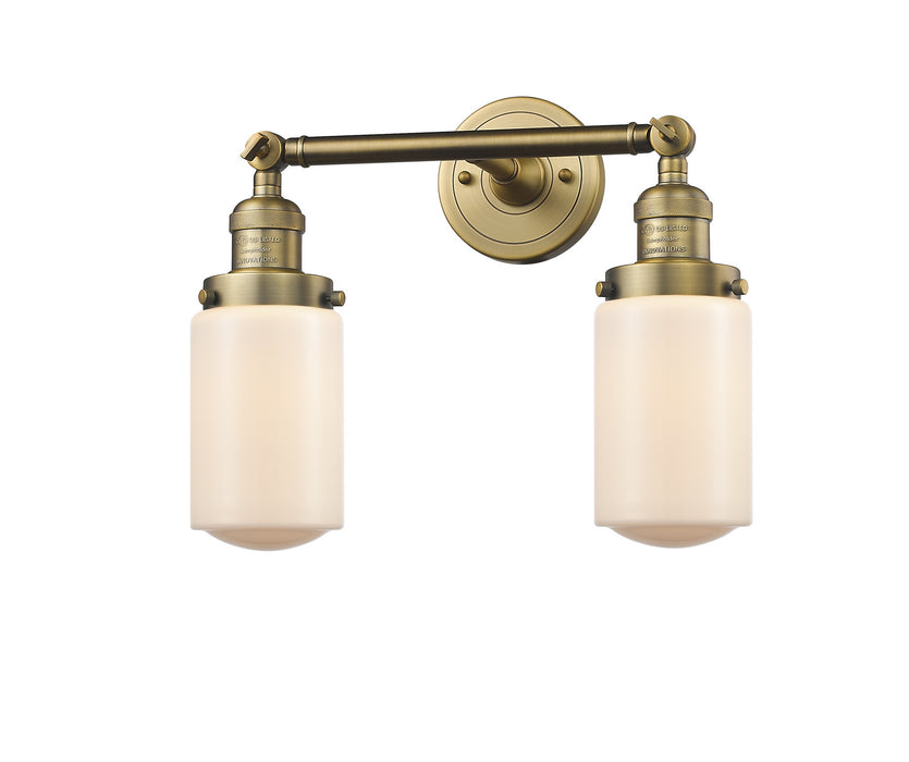 Innovations 208-BB-G311 Two Light Bath Vanity, Brushed Brass