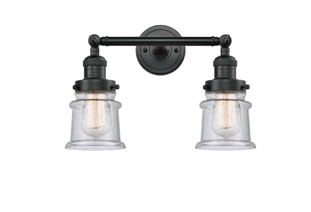 Innovations 208-BK-G184S Two Light Bath Vanity, Matte Black
