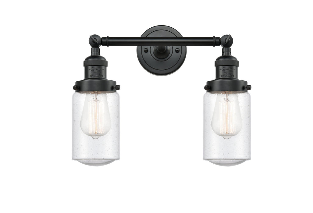 Innovations 208-BK-G314 Two Light Bath Vanity, Matte Black
