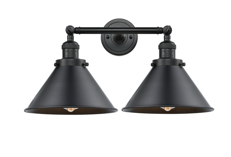 Innovations 208-BK-M10-BK Two Light Bath Vanity, Matte Black