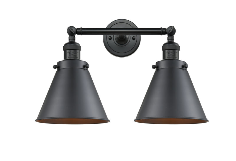 Innovations 208-BK-M13-BK Two Light Bath Vanity, Matte Black