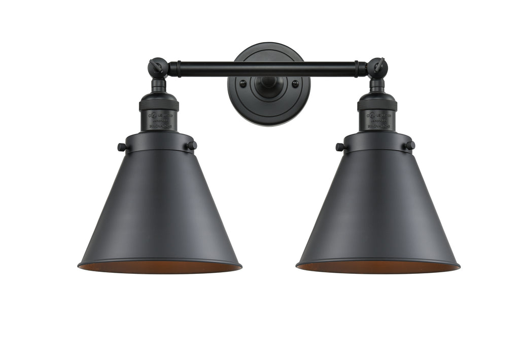 Innovations 208-BK-M13-BK Two Light Bath Vanity, Matte Black