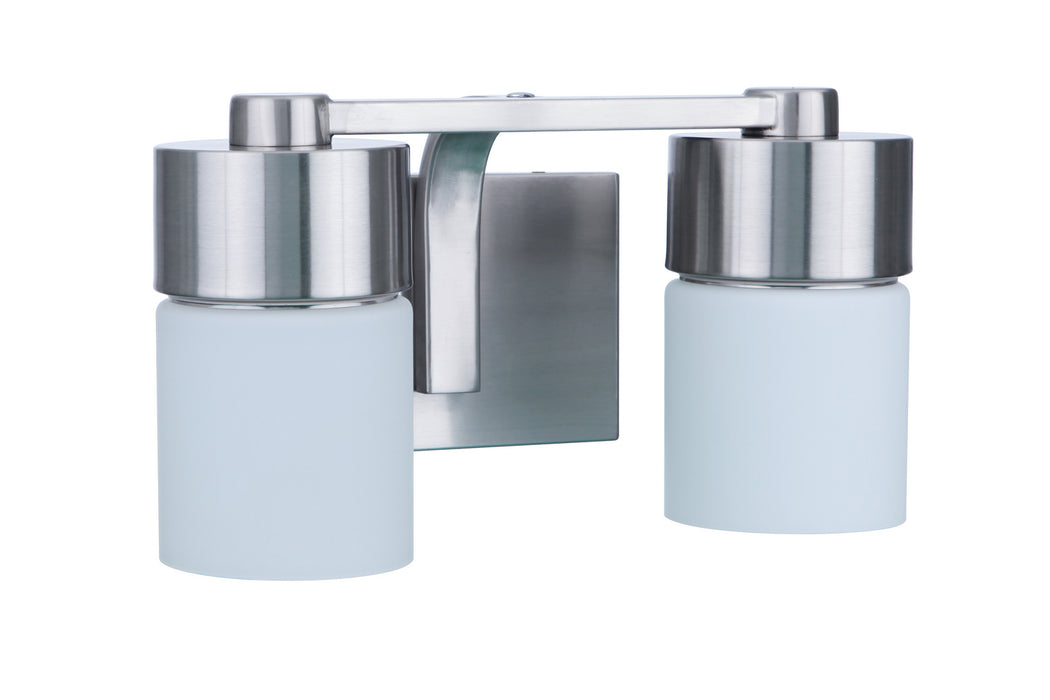 Craftmade 12314BNK2 Two Light Vanity, Brushed Polished Nickel