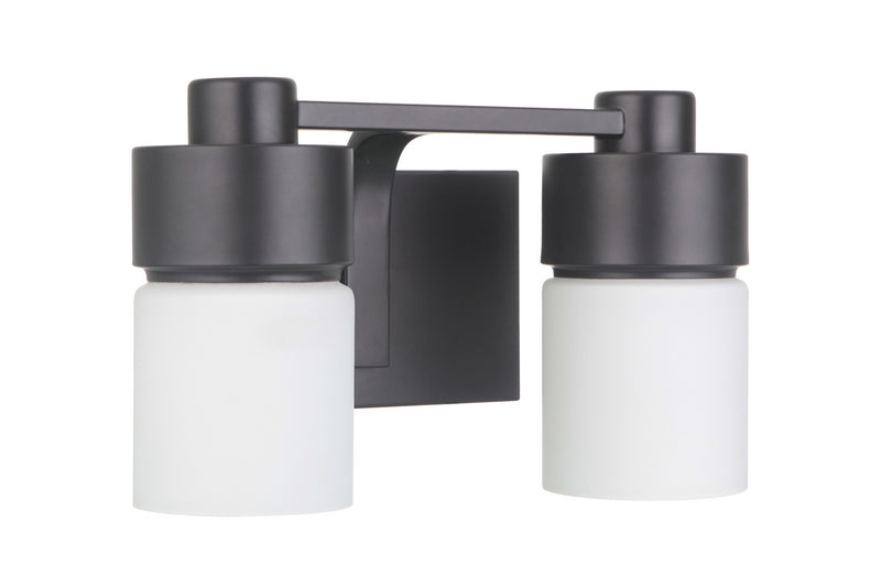 Craftmade 12314FB2 Two Light Vanity, Flat Black