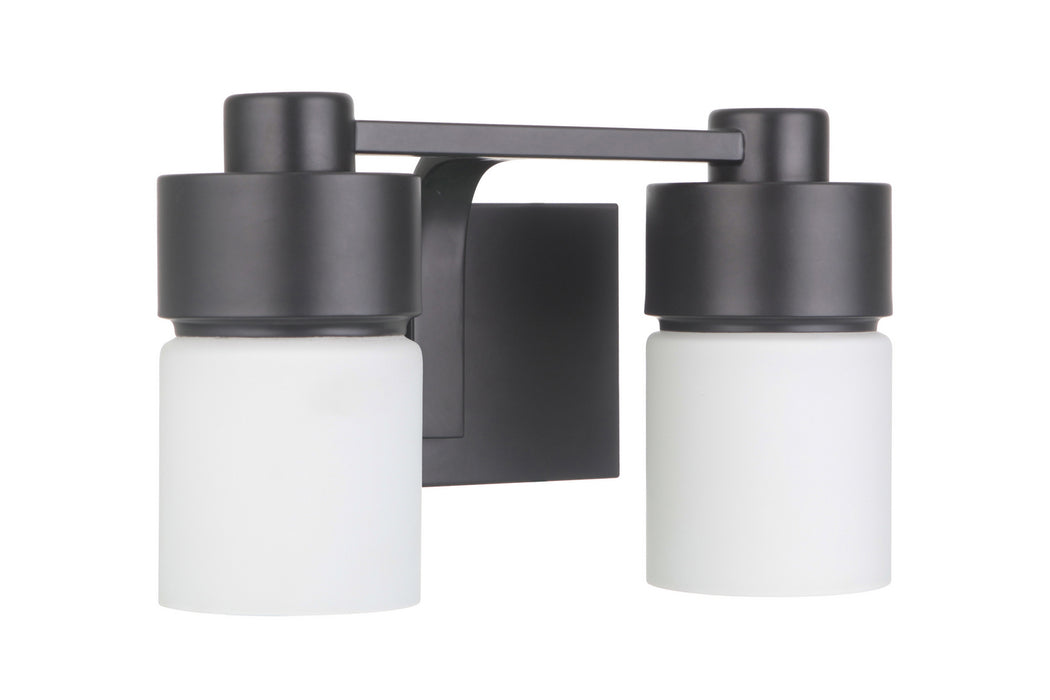 Craftmade 12314FB2 Two Light Vanity, Flat Black