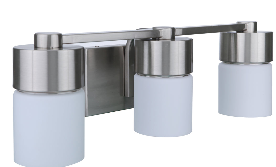 Craftmade 12322BNK3 Three Light Vanity, Brushed Polished Nickel