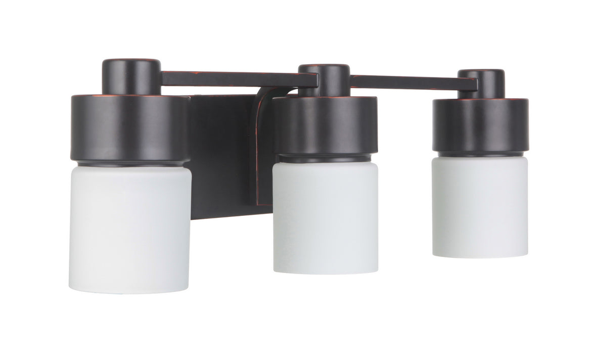 Craftmade 12322FB3 Three Light Vanity, Flat Black