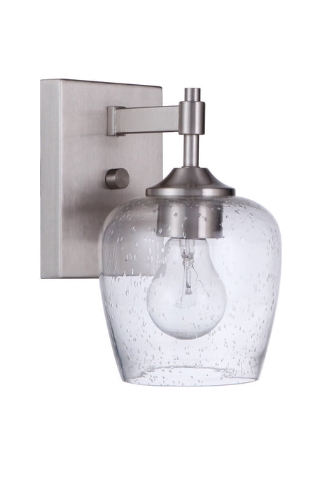 Craftmade 12406BNK1 One Light Wall Sconce, Brushed Polished Nickel