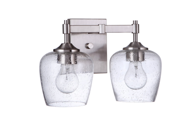 Craftmade 12413BNK2 Two Light Vanity, Brushed Polished Nickel