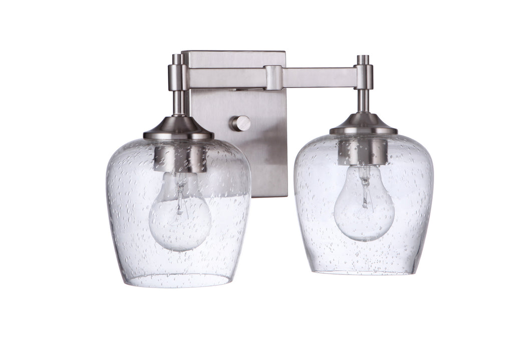 Craftmade 12413BNK2 Two Light Vanity, Brushed Polished Nickel