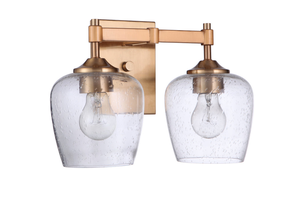 Craftmade 12413SB2 Two Light Vanity, Satin Brass