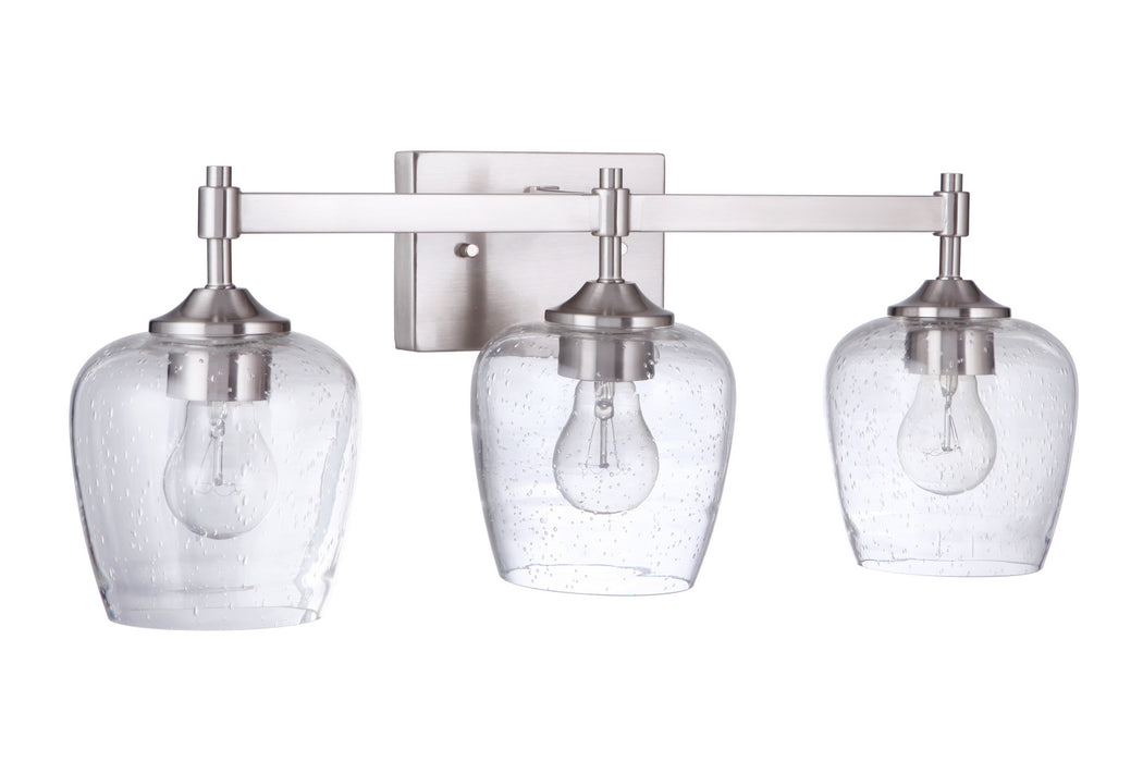 Craftmade 12422BNK3 Three Light Vanity, Brushed Polished Nickel
