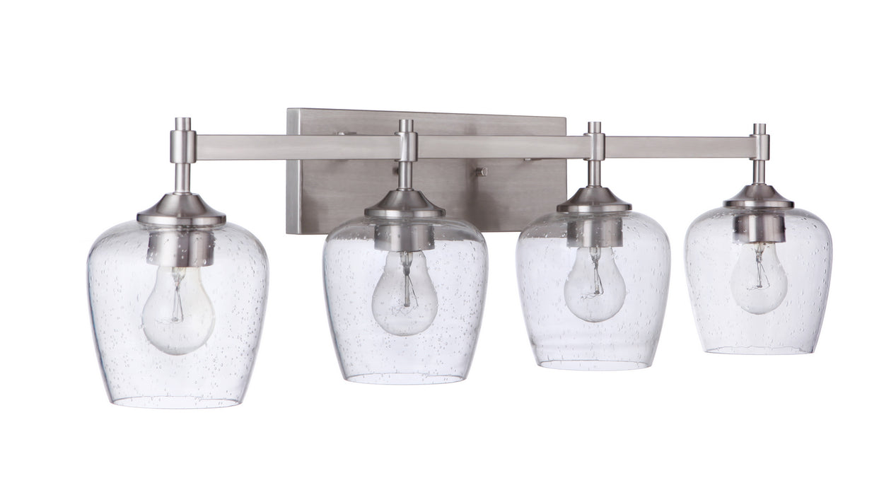 Craftmade 12430BNK4 Four Light Vanity, Brushed Polished Nickel