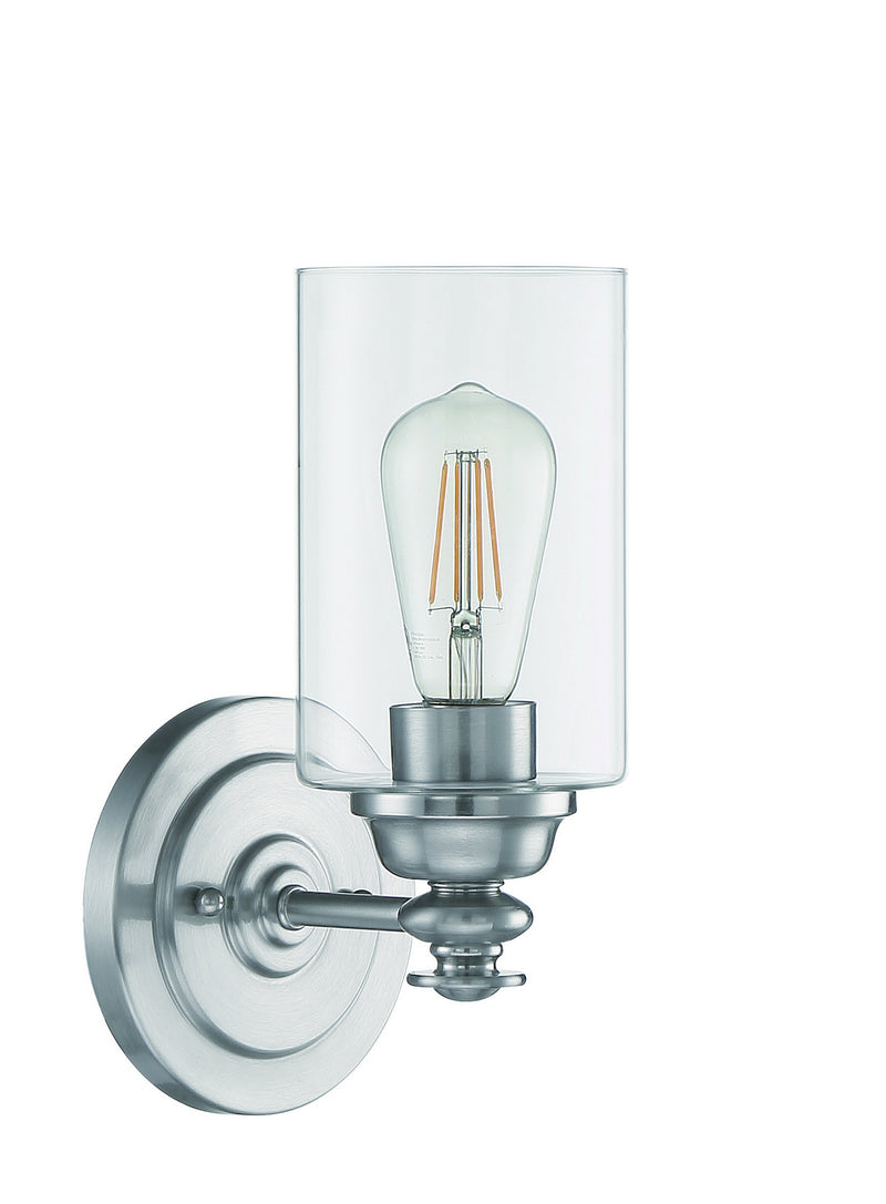 Craftmade 49801-BNK-C One Light Wall Sconce, Brushed Polished Nickel