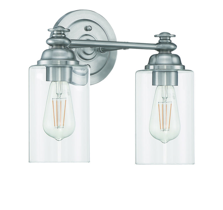 Craftmade 49802-BNK-C Two Light Vanity, Brushed Polished Nickel