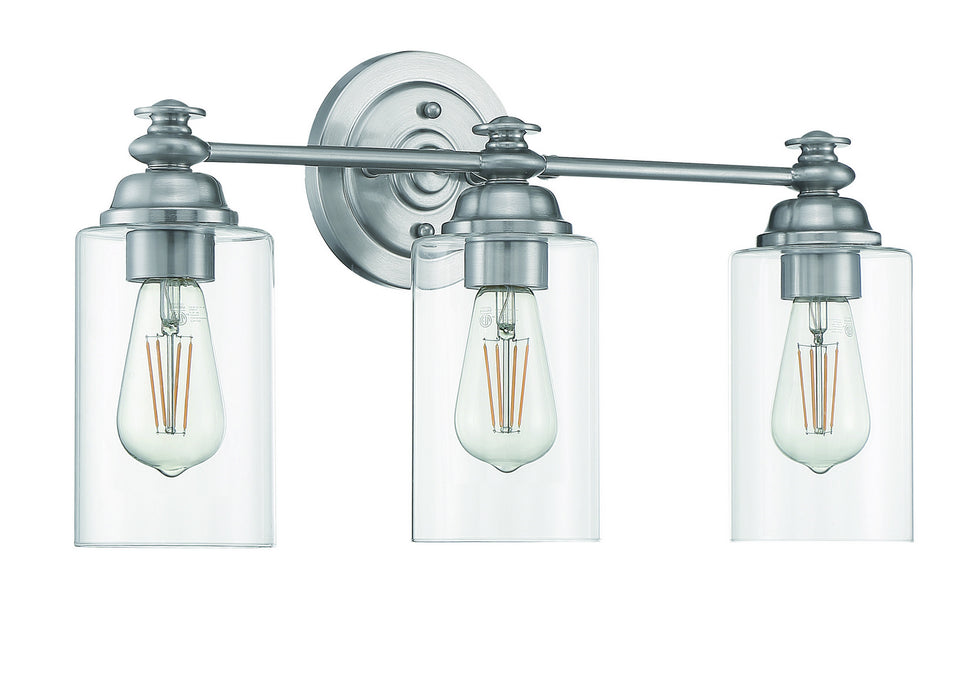 Craftmade 49803-BNK-C Three Light Vanity, Brushed Polished Nickel