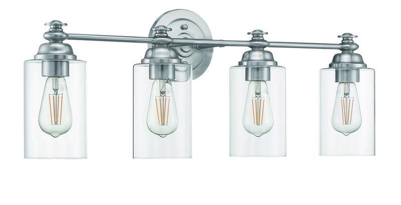 Craftmade 49804-BNK-C Four Light Vanity, Brushed Polished Nickel