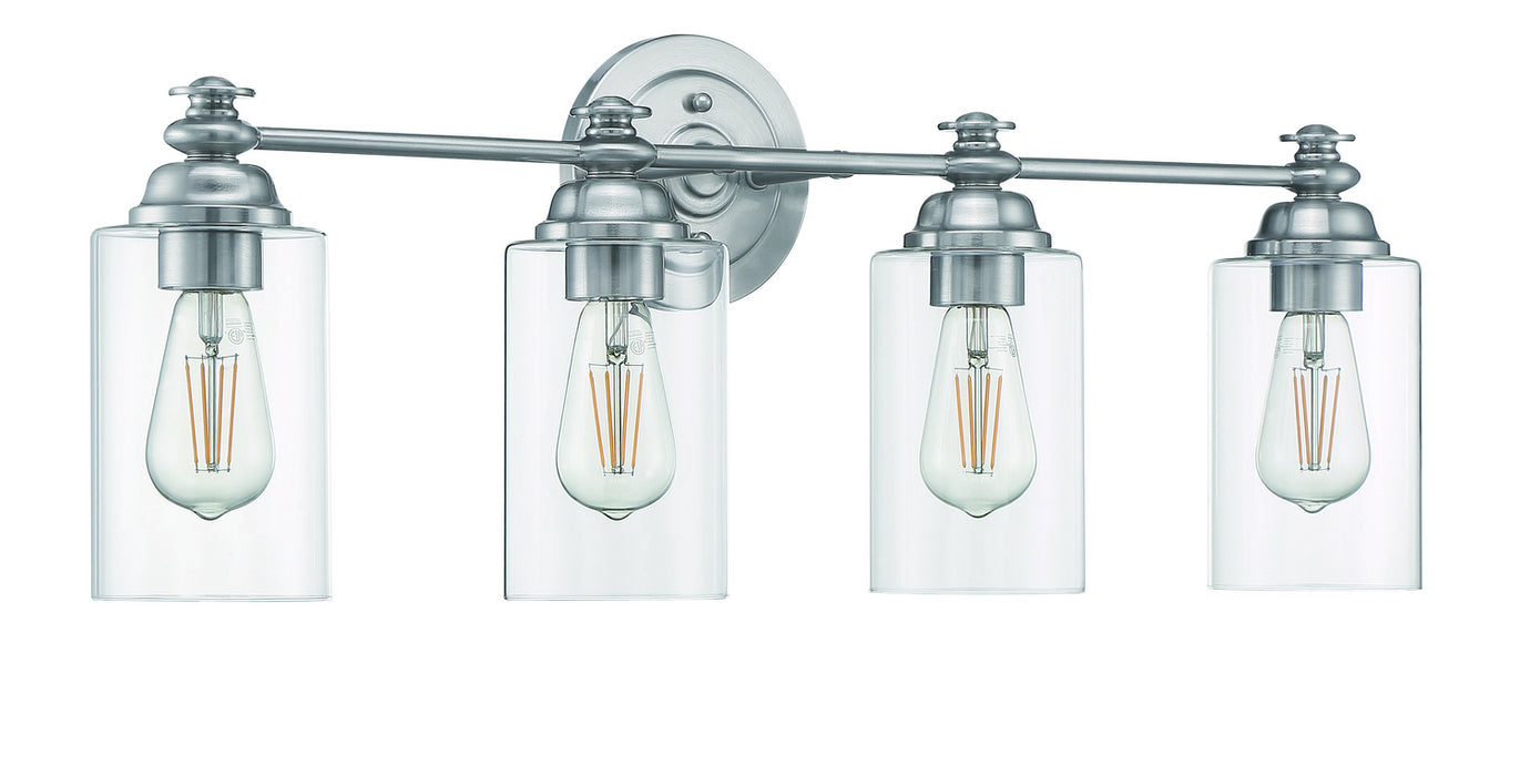 Craftmade 49804-BNK-C Four Light Vanity, Brushed Polished Nickel
