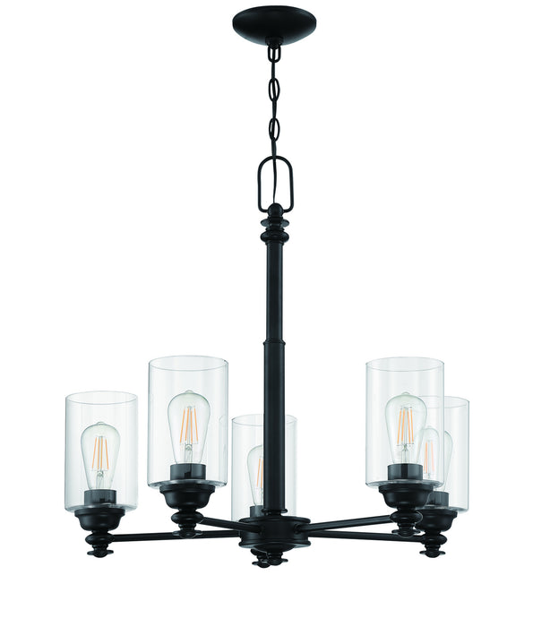 Craftmade 49825-FB-C Five Light Chandelier, Flat Black