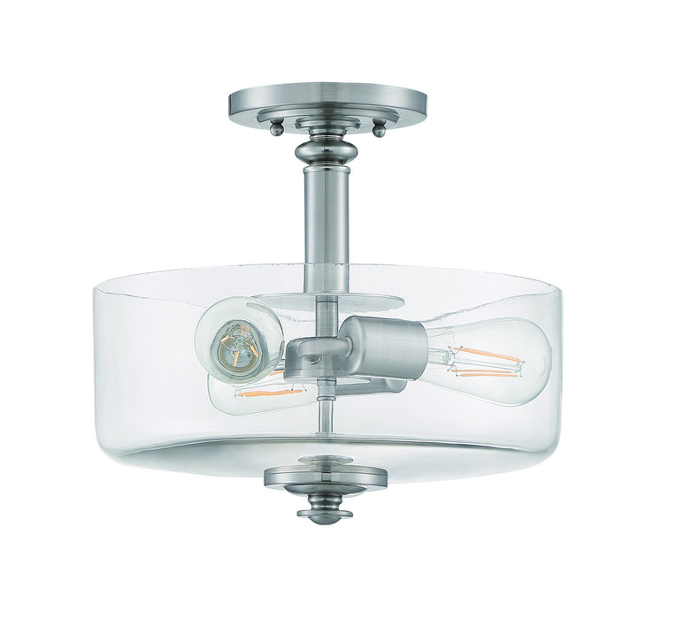 Craftmade 49853-BNK-C Three Light Convertible Semi Flush/Pendant, Brushed Polished Nickel