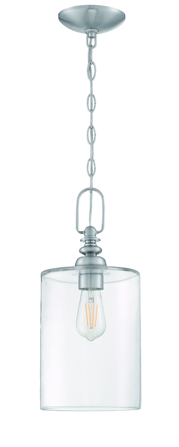 Craftmade 49891-BNK-C One Light Mini Pendant, Brushed Polished Nickel