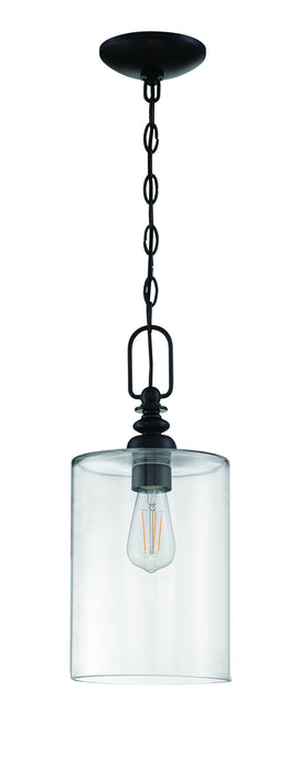 Craftmade 49891-FB-C One Light Mini Pendant, Flat Black