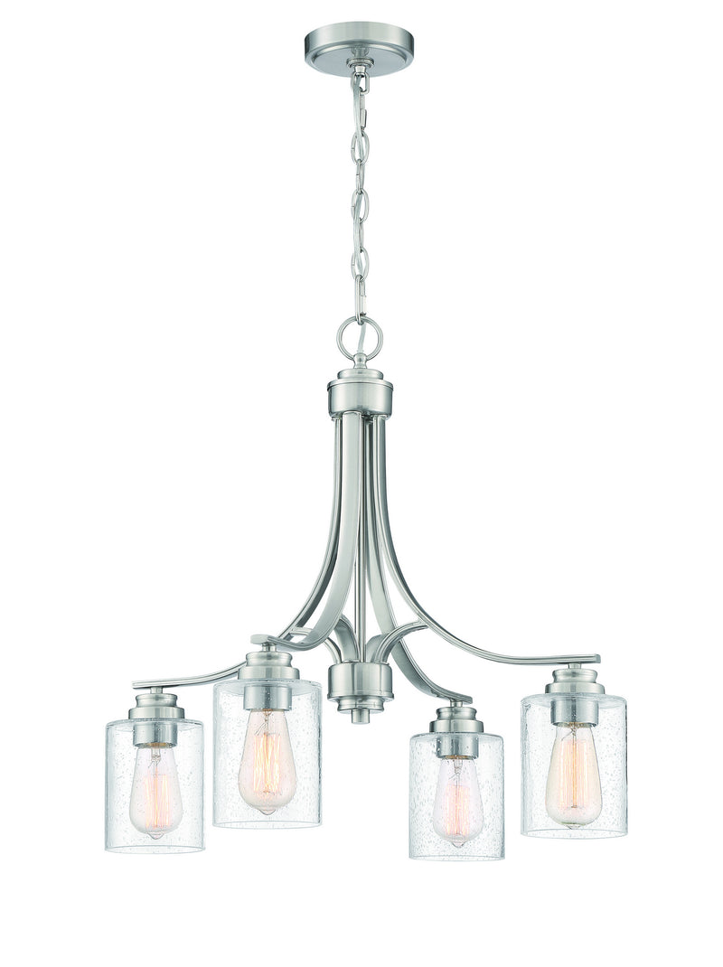 Craftmade 50524-BNK Four Light Chandelier, Brushed Polished Nickel