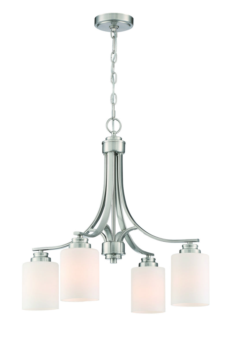 Craftmade 50524-BNK-WG Four Light Chandelier, Brushed Polished Nickel