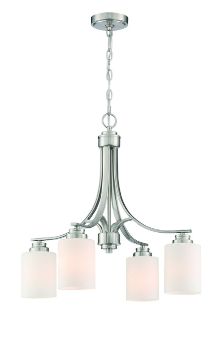 Craftmade 50524-BNK-WG Four Light Chandelier, Brushed Polished Nickel