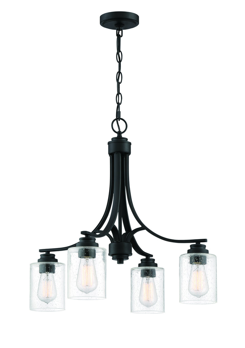 Craftmade 50524-FB Four Light Chandelier, Flat Black