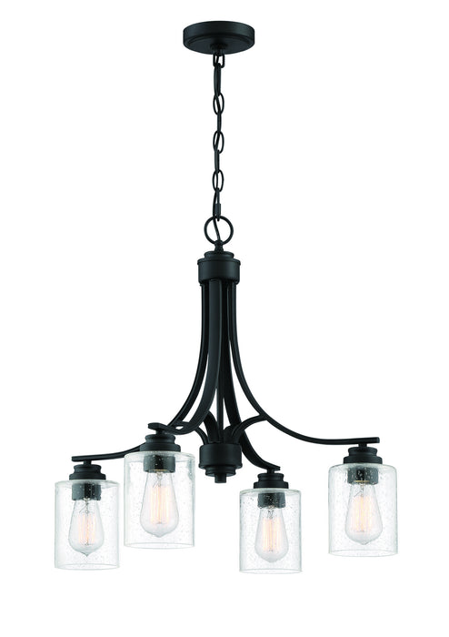 Craftmade 50524-FB Four Light Chandelier, Flat Black