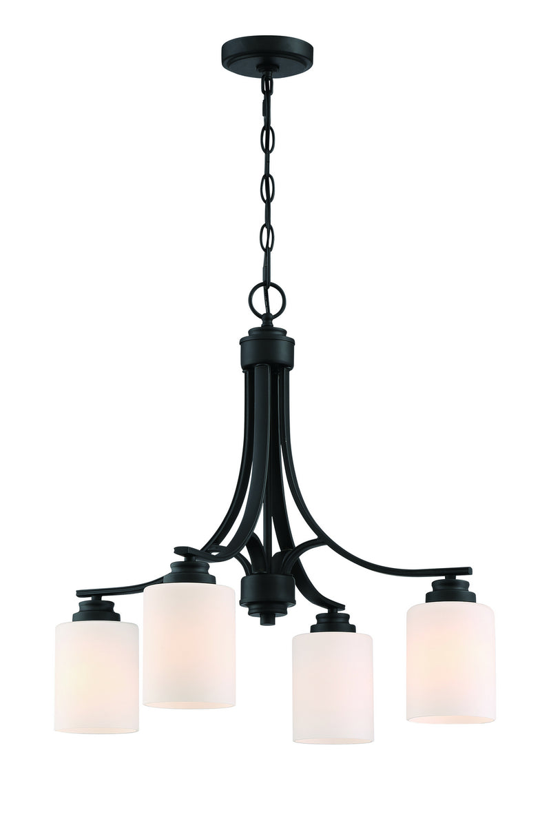 Craftmade 50524-FB-WG Four Light Chandelier, Flat Black