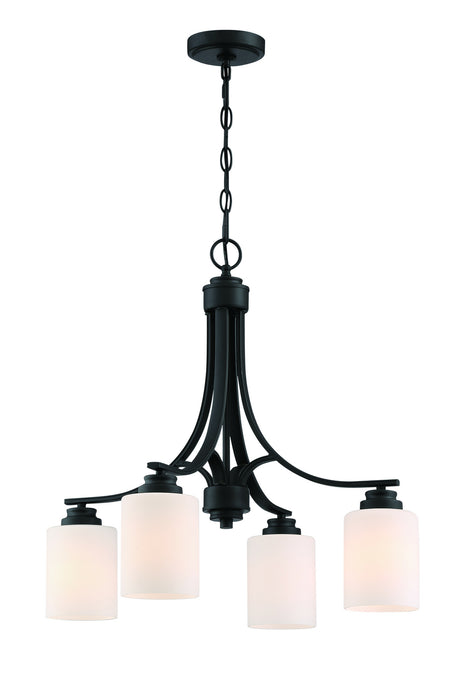 Craftmade 50524-FB-WG Four Light Chandelier, Flat Black