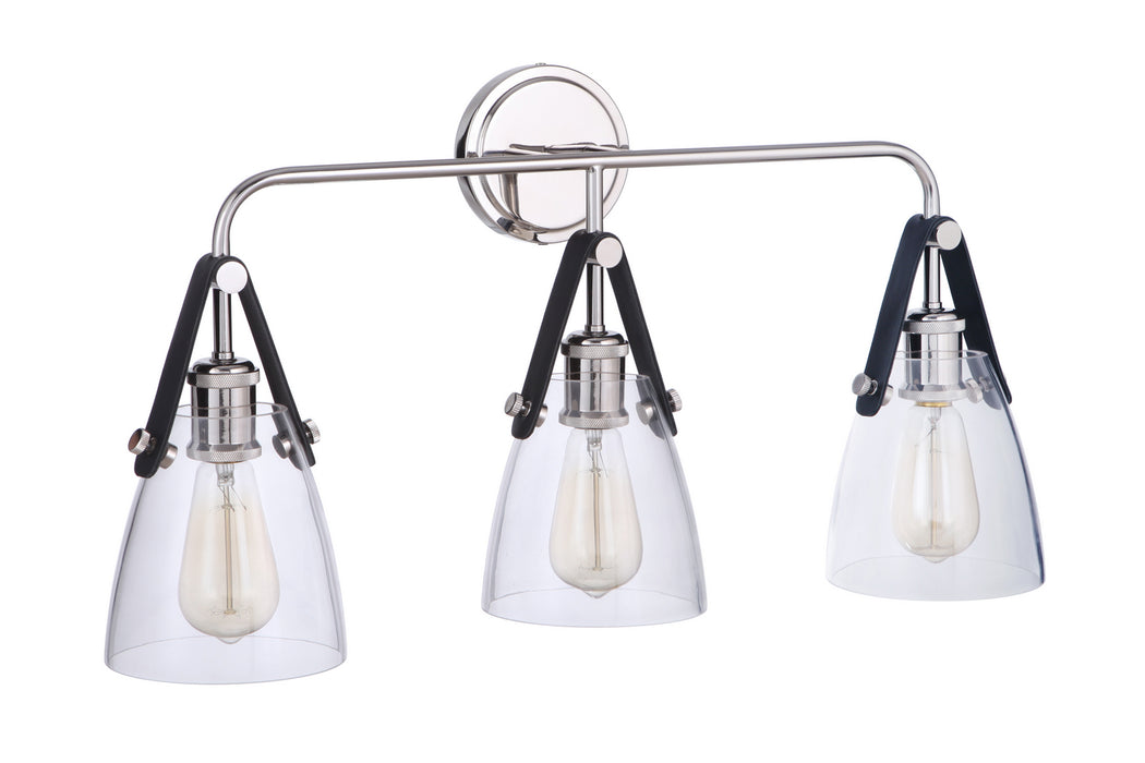 Craftmade 51303-PLN Three Light Vanity, Polished Nickel