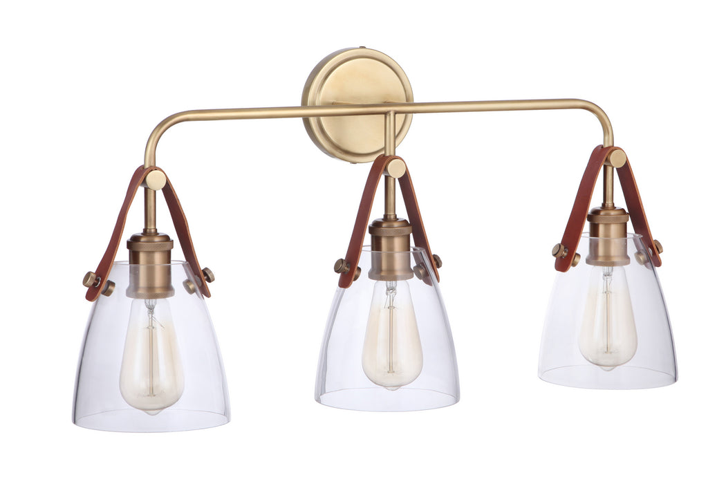 Craftmade 51303-VB Three Light Vanity, Vintage Brass